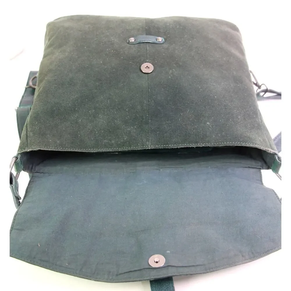 Free People DARK GREEN BLUE REAL LEATHER BACKPACK CONVERTIBLE SHOULDER BAG PURSE